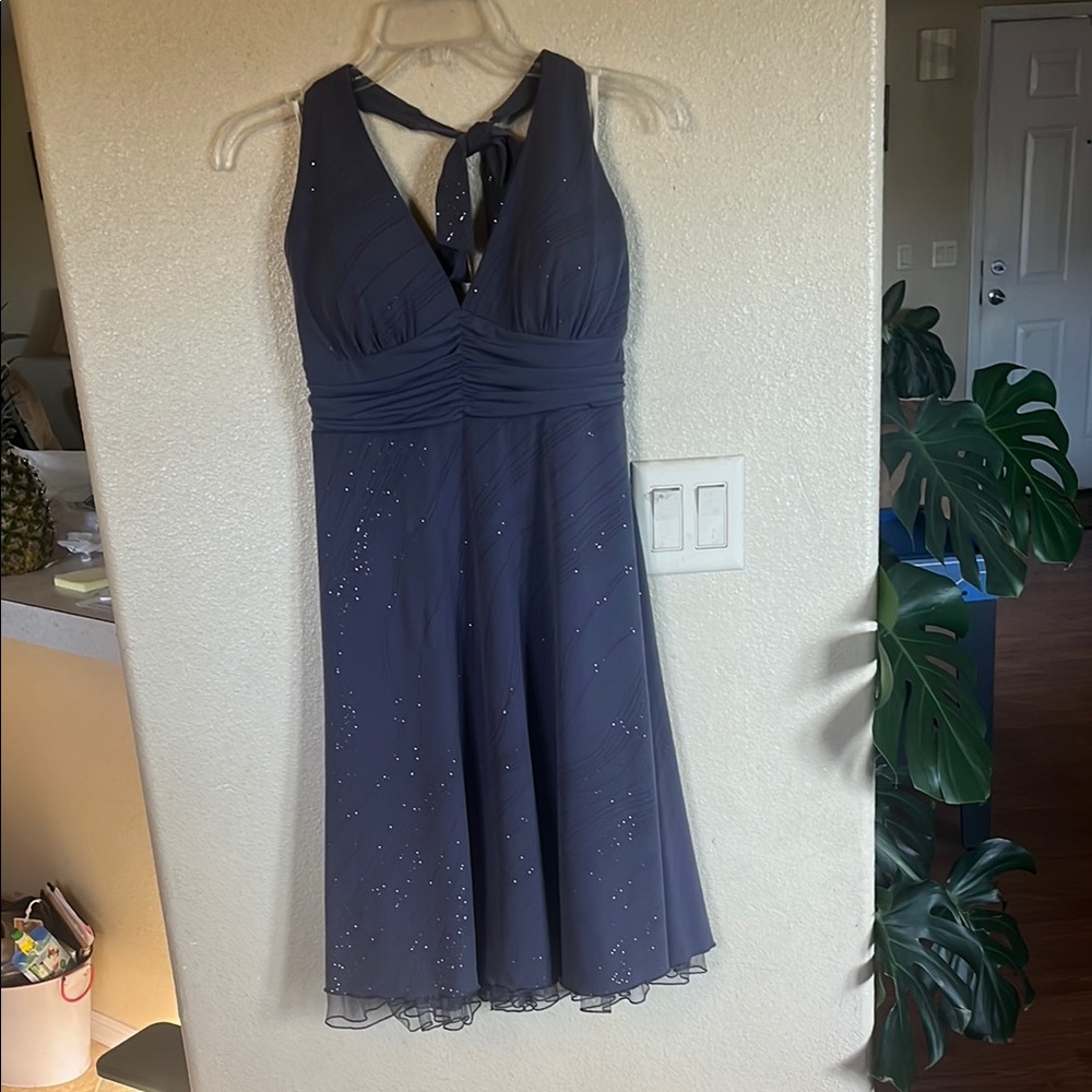 Ruby Rox Grey Halter Ruched Cocktail Dress